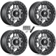 Fuel Off Road Anza D918 Beadlock Matte Anthracite w/ Black Ring 15x7 Wheel/Rim (Full Set)