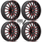 Fuel Off Road Arc Gloss Black Milled Red 24x7 Wheels/Rims (Full Set)