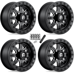 Fuel Off Road Maverick D938 Beadlock Matte Black & Milled 14x7 Wheel/Rim (Full Set)