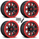 Fuel Off Road Hardline D911 Gloss Black & Red Tint 15x7 Beadlock Wheels/Rims (Full Set) Fuel Off Road Hardline D911 Gloss Black & Red Tint 15x7 Beadlock Wheels/Rims (Full Set)