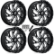 Fuel Off Road Kompressor Gloss Black Milled 24x7 Wheels/Rims (Full Set)