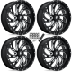 Fuel Off Road Kompressor Gloss Black Milled 20x7 Wheels/Rims (Full Set) Fuel Off Road Kompressor Gloss Black Milled 20x7 Wheels/Rims (Full Set)
