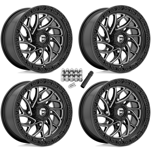 Fuel Off Road Runner Gloss Black & Milled 15x7 Wheels/Rims (Full Set)