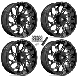 Fuel Off Road Runner Gloss Black & Milled 24x7 Wheels/Rims (Full Set)