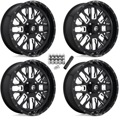 Fuel Rims Parts Fuel Off Road Stroke Gloss Black & Milled 18x7 Wheels/Rims (Full Set)
