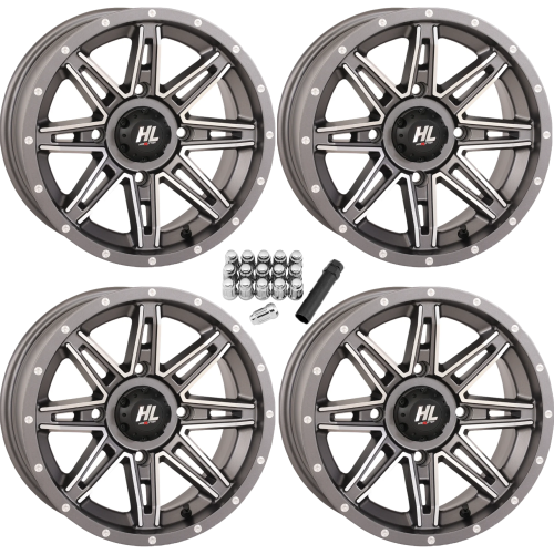 High Lifter HL22 Gunmetal Grey 14x7 Wheels/Rims (Full Set) High Lifter HL22 Gunmetal Grey 14x7 Wheels/Rims (Full Set)