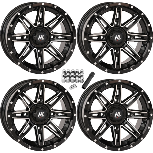 High Lifter HL22 Gloss Black & Machined 14x7 Wheels/Rims (Full Set) High Lifter HL22 Gloss Black & Machined 14x7 Wheels/Rims (Full Set)