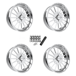 JTX Forged Silencer Polished 24x7 Wheel/Rim (Full Set)