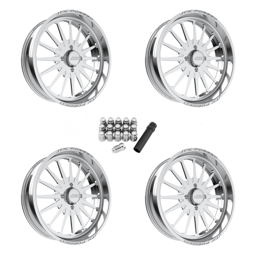 JTX Forged Silencer Polished 24x7 Wheel/Rim (Full Set)