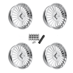 JTX Forged Stiletto Polished 24x7 Wheel/Rim (Full Set)