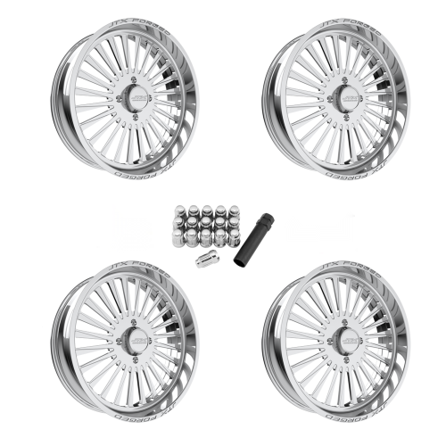 JTX Forged Stiletto Polished 24x7 Wheel/Rim (Full Set)