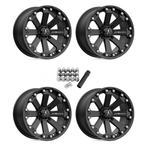 MSA M20 Kore Matte Black 14x7 Wheels/Rims (Full Set)