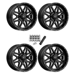 MSA M26 Vibe Gloss Black Milled 14x7 Wheels/Rims (Full Set)