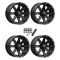 MSA M33 Clutch Satin Black 15x7 Wheels/Rims (Full Set)