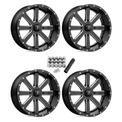 MSA M34 Flash Gloss Black Milled 18x7 Wheels/Rims (Full Set)