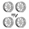 MSA M36 Switch Brushed Titanium 20x7 Wheels/Rims (Full Set)
