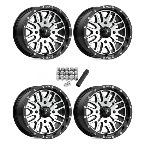 MSA M38 Brute Machined 14x7 Wheels/Rims (Full Set)