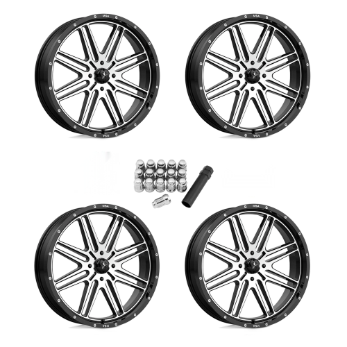 MSA M38 Brute Machined 22x7 Wheels/Rims (Full Set)