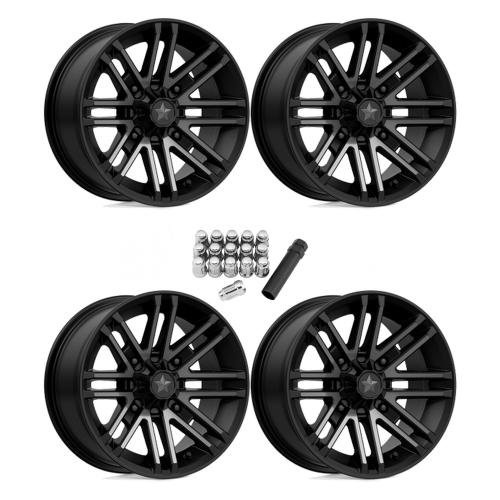 MSA M40 Rogue Satin Black with Titanium Tint 14x7 Wheels/Rims (Full Set)
