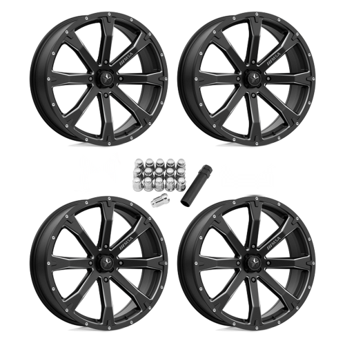 MSA M42 Bounty Satin Black Milled 20x7 Wheels/Rims (Full Set)