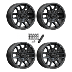 MSA M43 Fang Satin Black with Titanium Tint 14x7 Wheels/Rims (Full Set)