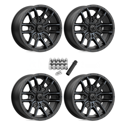 MSA M43 Fang Satin Black with Titanium Tint 14x7 Wheels/Rims (Full Set)