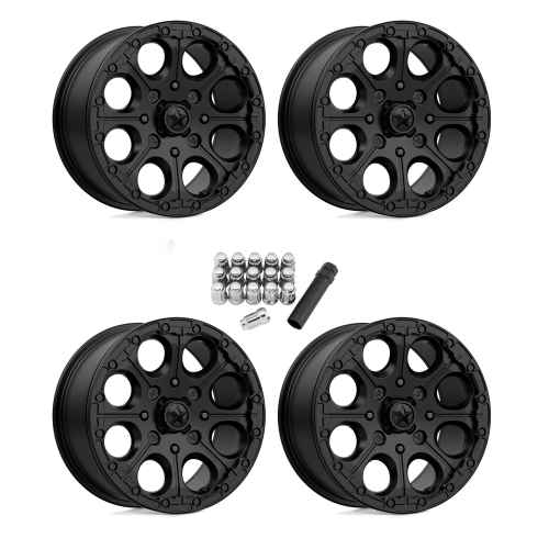 MSA M44 Cannon Satin Black 15x7 Beadlock Wheels/Rims (Full Set)