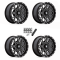 MSA M45 Portal Gloss Black Milled 14x7 Wheels/Rims (Full Set)