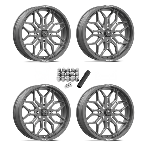 MSA M47 Sniper Gunmetal Milled 24x7 Wheels/Rims (Full Set)