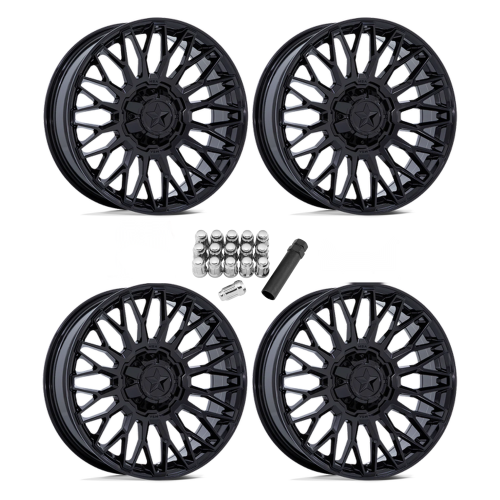 MSA M50 Clubber Gloss Black 22x7 Wheels/Rims (Full Set)