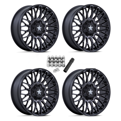 MSA M50 Clubber Matte Black DDT 14x7 Wheels/Rims (Full Set)