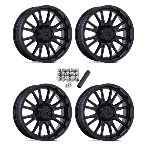 MSA M51 Thunderlips Matte Black 20x7 Wheels/Rims (Full Set)