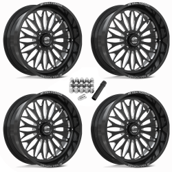 MSA Breakout Gloss Black Milled 24x10 Forged Wheels/Rims (Full Set)