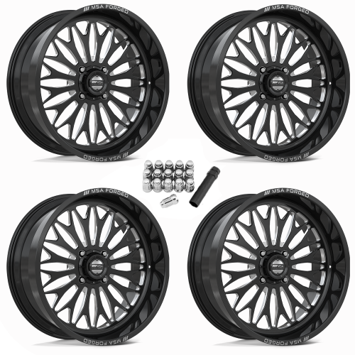 MSA Breakout Gloss Black Milled 24x10 Forged Wheels/Rims (Full Set) MSA Breakout Gloss Black Milled 24x10 Forged Wheels/Rims (Full Set)