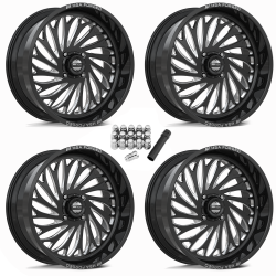 MSA Coil Gloss Black Milled 24x10 Forged Wheels/Rims (Full Set)