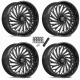 MSA Coil Gloss Black Milled 24x10 Forged Wheels/Rims (Full Set) MSA Coil Gloss Black Milled 24x10 Forged Wheels/Rims (Full Set)