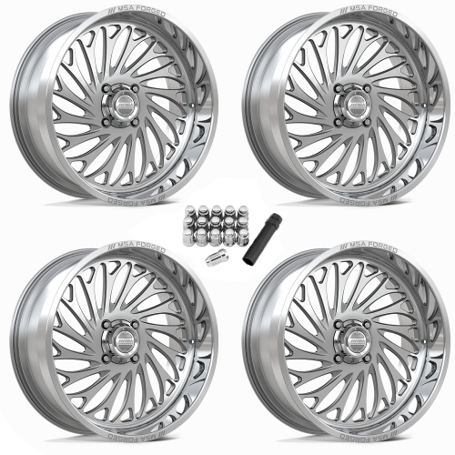 MSA Coil Polished 24x10 Forged Wheels/Rims (Full Set)