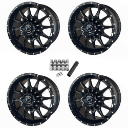 Frontline 762 Gloss Black 14x7 Wheels/Rims (Full Set)