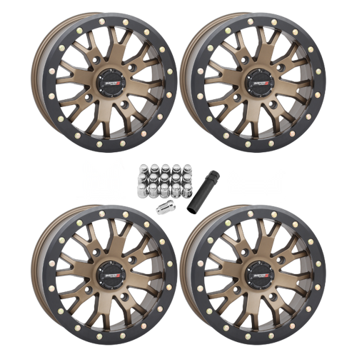 System 3 Offroad SB-4 Bronze 15x10 Beadlock Wheels/Rims (Full Set)