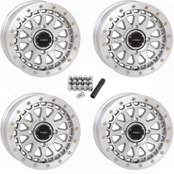 System 3 Offroad SB-6 Matte Machined 15x7 Beadlock Wheels/Rims (Full Set)