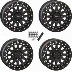 System 3 Offroad SB-6 Matte Black 15x7 Beadlock Wheels/Rims (Full Set)