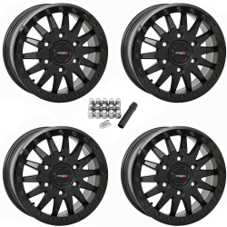 System 3 Offroad SB-8 Matte Black 15x7 Beadlock Wheels/Rims (Full Set)