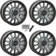 System 3 Offroad SB-8 Matte Brushed Grey 15x7 Beadlock Wheels/Rims (Full Set)