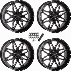 System 3 Offroad ST-7 Gloss Black Milled 20x9 Wheels/Rims (Full Set)