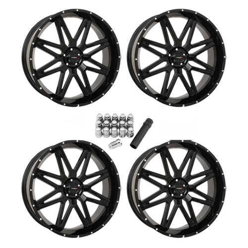 System 3 Offroad ST-7 Gloss Black 24x9 Wheels/Rims (Full Set)