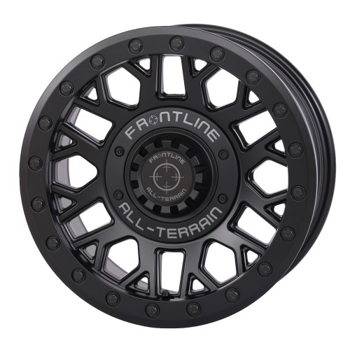 Frontline 454 Matte Black 15x7 Beadlock Wheels/Rims (Full Set) Frontline 454 Matte Black 15x7 Beadlock Wheels/Rims (Full Set)