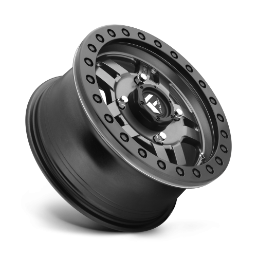 Fuel Off Road Anza D918 Beadlock Matte Anthracite w/ Black Ring 15x7 Wheel/Rim (Full Set)