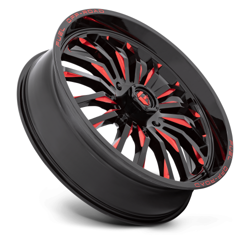 Fuel Off Road Arc Gloss Black Milled Red 18x7 Wheels/Rims (Full Set)