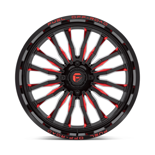 Fuel Off Road Arc Gloss Black Milled Red 18x7 Wheels/Rims (Full Set)