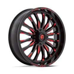 Fuel Off Road Arc Gloss Black Milled Red 18x7 Wheels/Rims (Full Set)